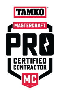 TAMKO MasterCraft PRO Certified Contractor badge.